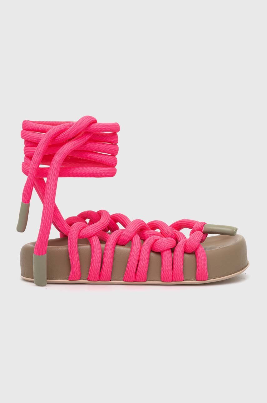 AGL sandale Jane Laces femei, culoarea roz, cu platforma, D685010PGKE762G299