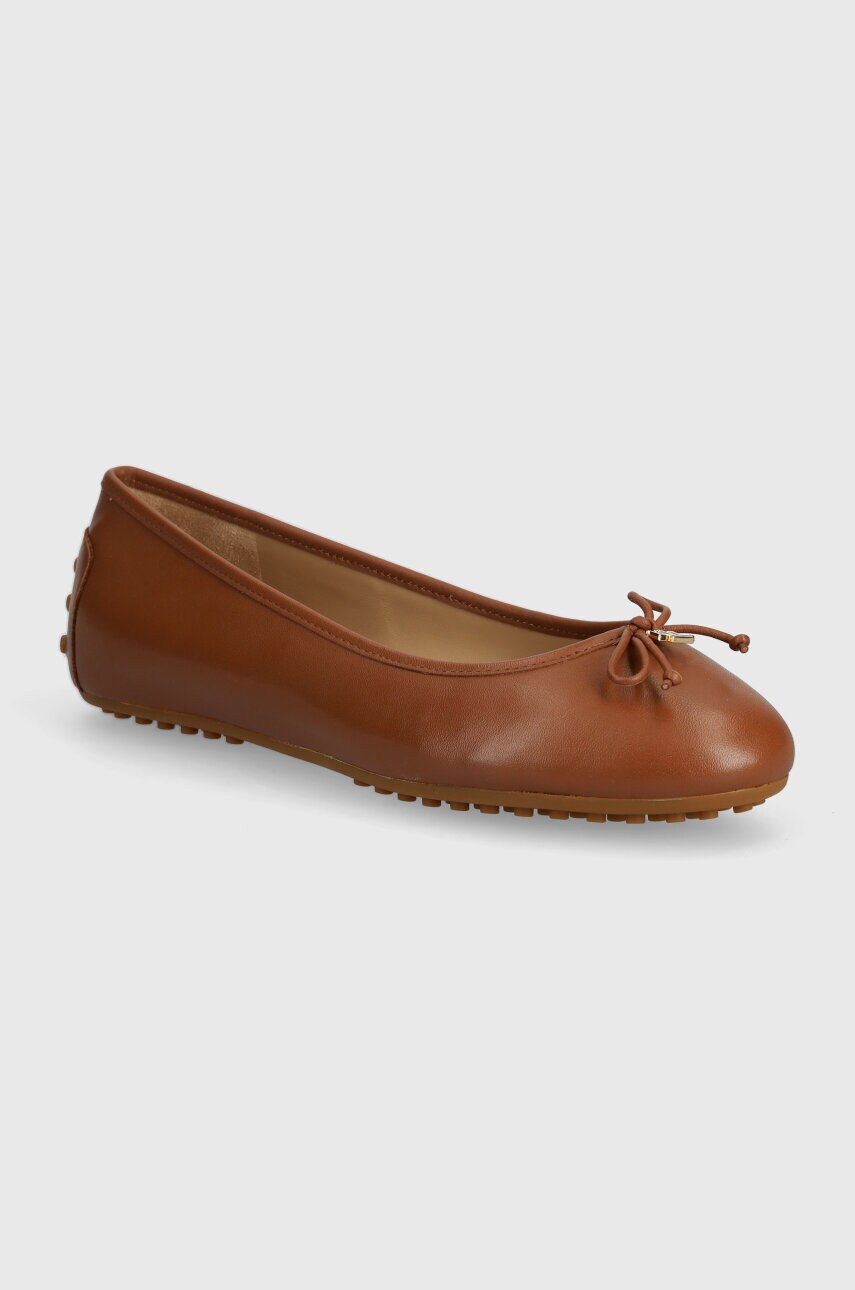 Lauren Ralph Lauren Δερμάτινες μπαλαρίνες Lauren Ralph Lauren Jayna χρώμα: καφέ, 802927941004