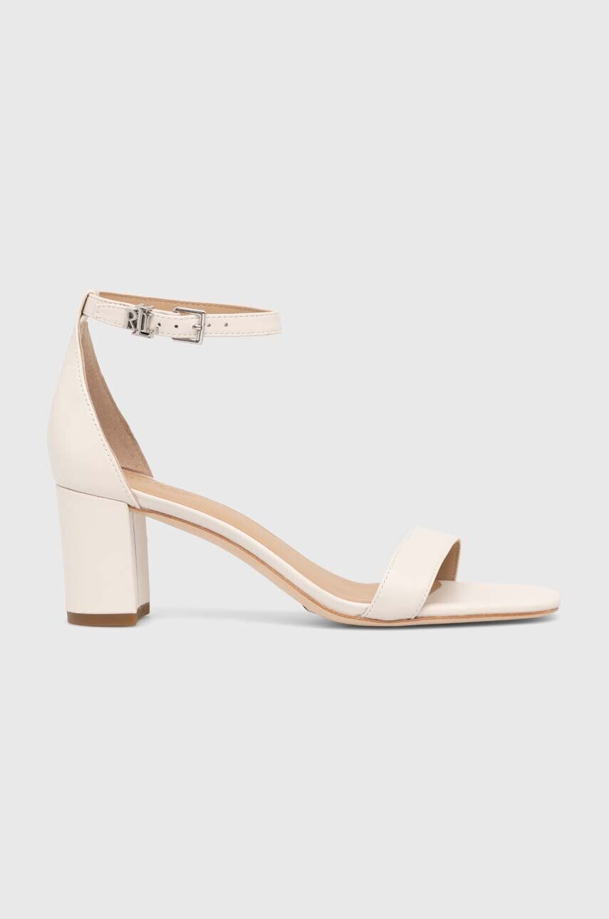 Levně Kožené sandály Lauren Ralph Lauren Logan béžová barva, 802935561001
