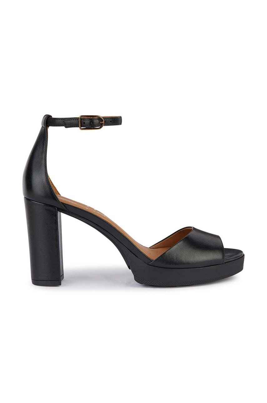 Levně Kožené sandály Geox D WALK PLEASURE 85S černá barva, D45B6D 00043 C9999