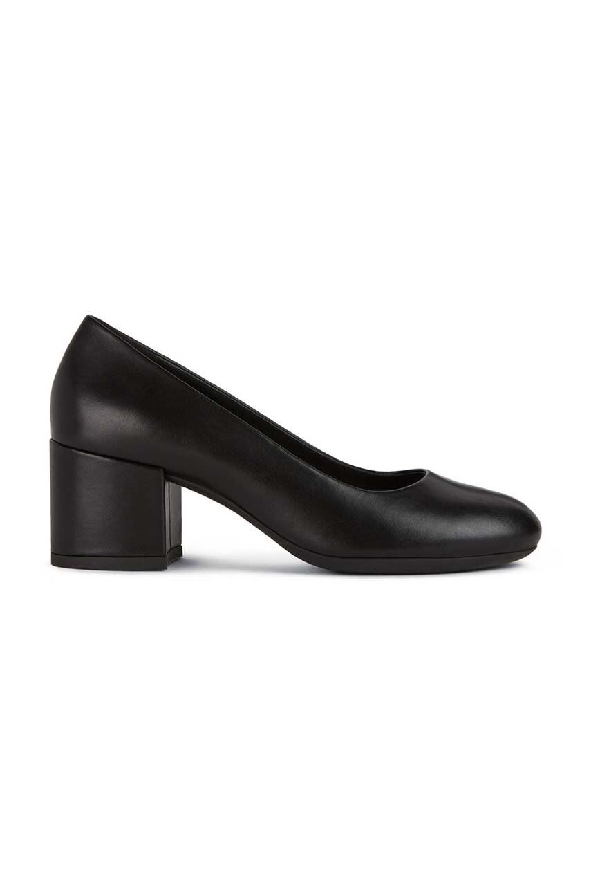 Geox pantofi de piele D ELEANA culoarea negru, cu toc drept, D26TWA 00085 C9999