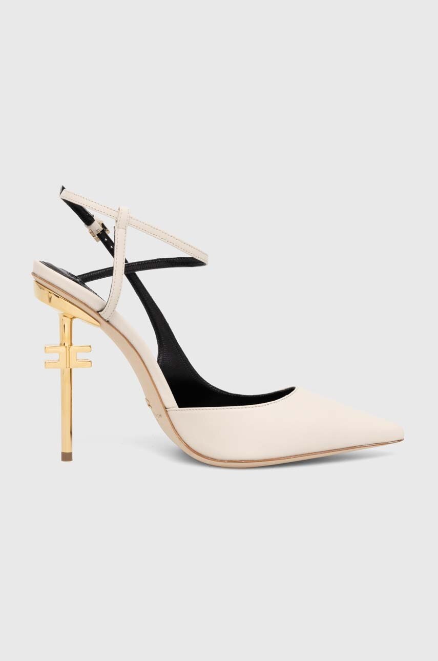 Elisabetta Franchi stilettos de piele culoarea bej, SA37B41E2