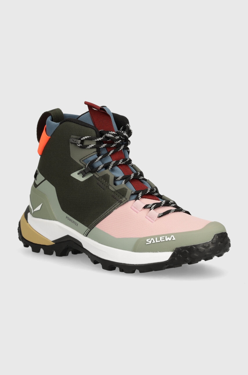 Levně Boty Salewa Puez Mid Powertex dámské, zelená barva, 00-0000061439