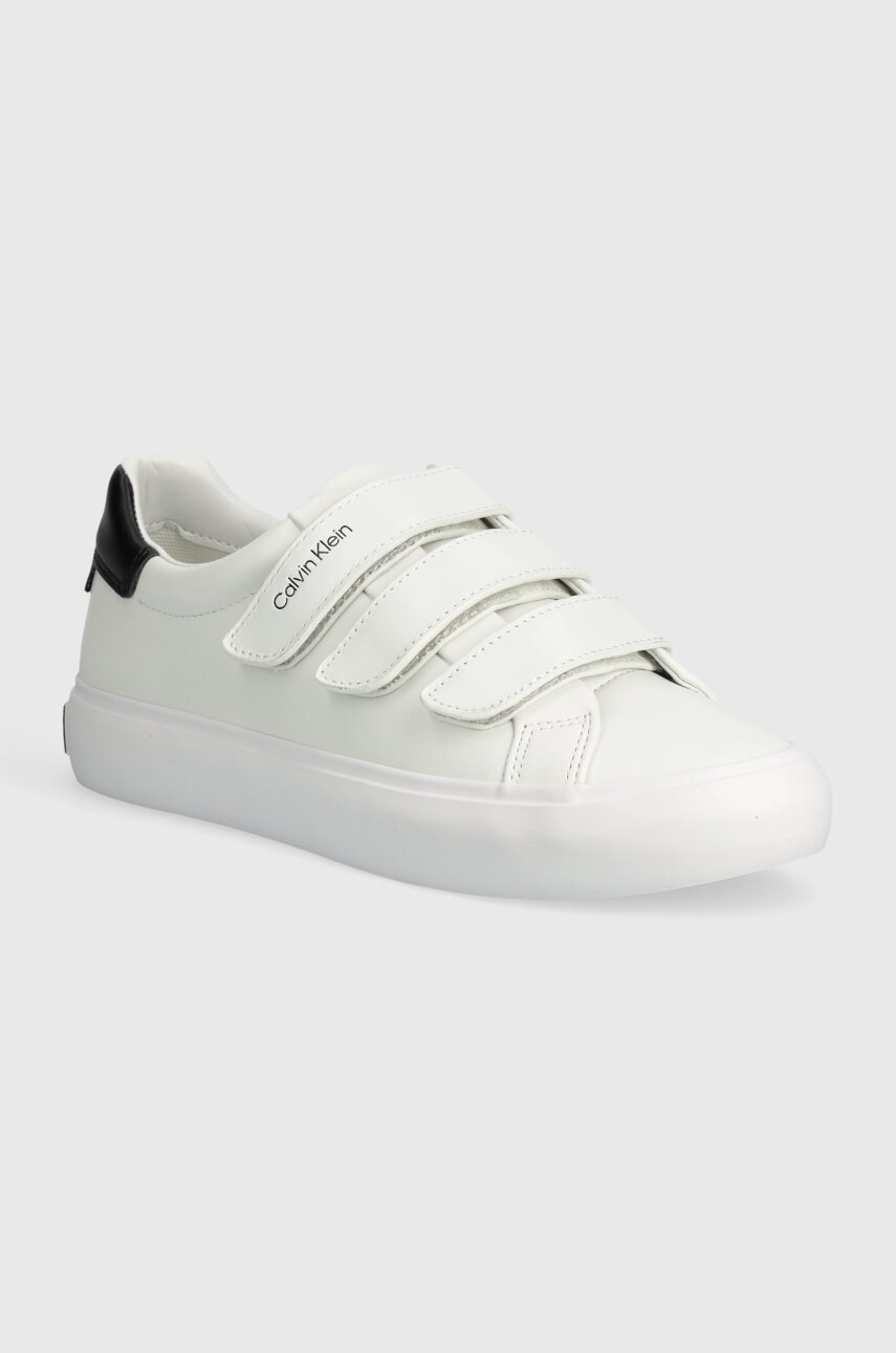 

Кожени маратонки Calvin Klein VULCANIZED SLIP ON VELCRO LTH в бяло HW0HW01909, Бял