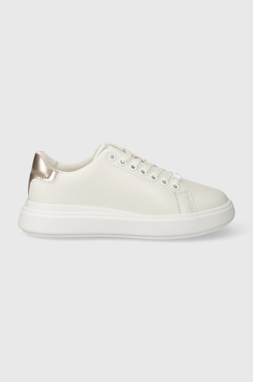 Levně Kožené sneakers boty Calvin Klein CUPSOLE LACE UP LEATHER bílá barva, HW0HW01987