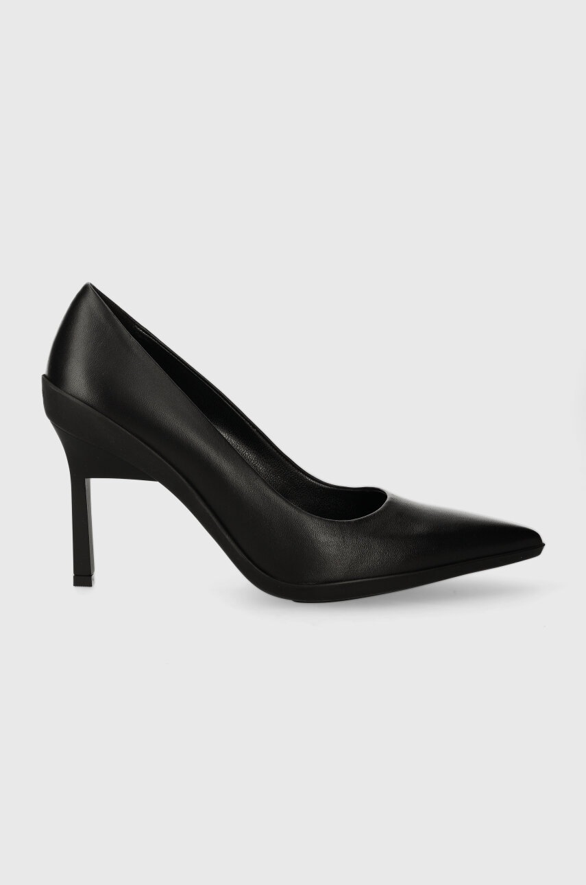 

Кожени обувки с тънък ток Calvin Klein HEEL PUMP 90 LEATHER в черно HW0HW02033, Черен