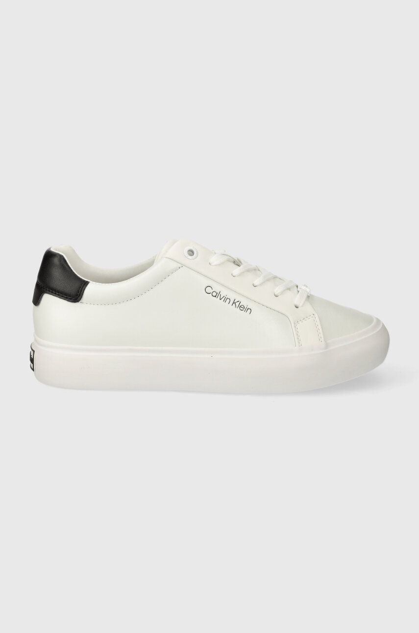 Levně Sneakers boty Calvin Klein VULCANIZED LACE UP LTH bílá barva, HW0HW02037