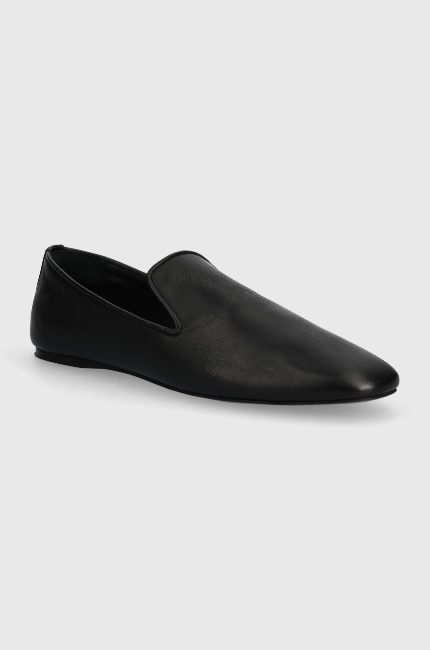 

Кожени мокасини Calvin Klein LOAFER LEATHER в черно с равна подметка HW0HW02129, Черен