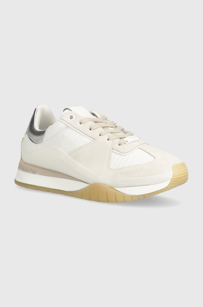 

Маратонки Calvin Klein RUNNER LACE UP LTH/NYLON в бяло HW0HW02130, Бял