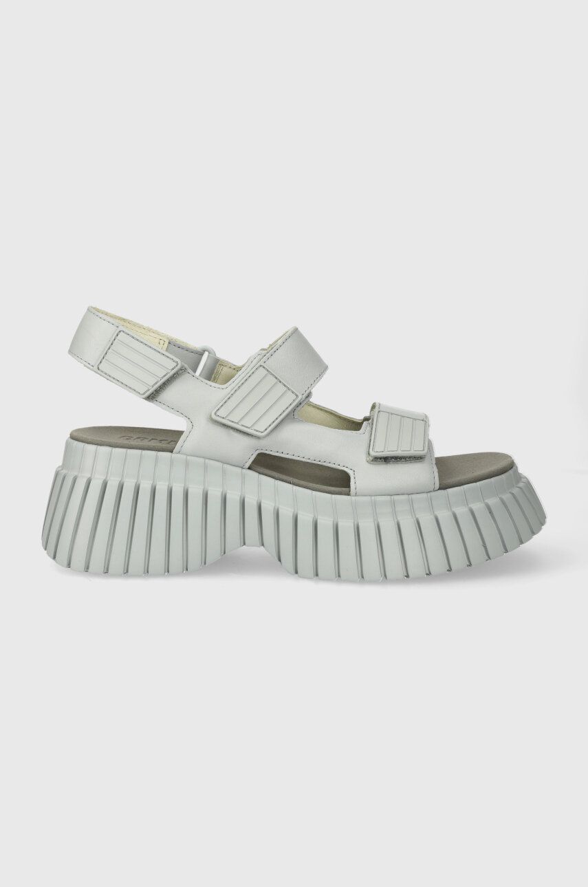 Camper sandale de piele BCN femei, culoarea gri, cu platforma, K201511.004