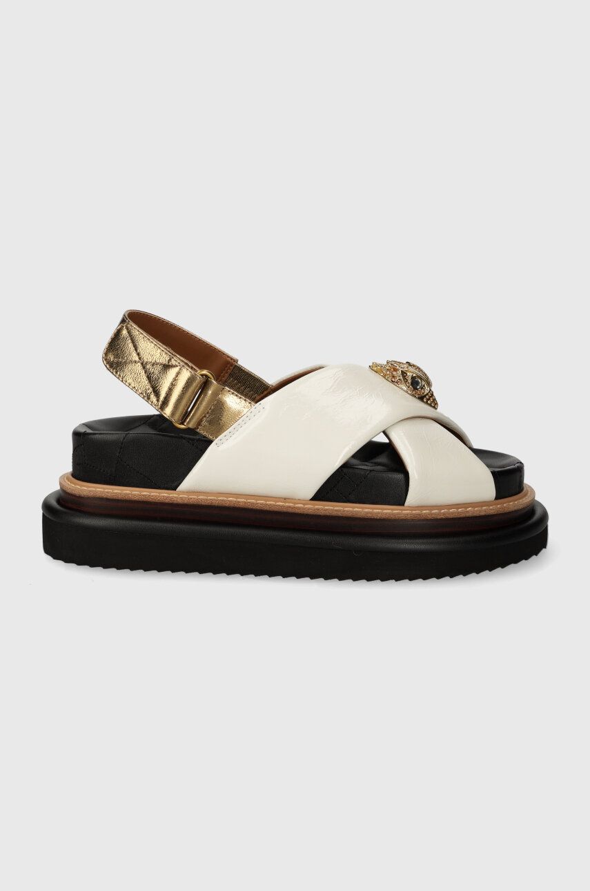 Kurt Geiger London sandale de piele Orson Cross Strap Sandal femei, culoarea alb, cu platforma, 9992241109