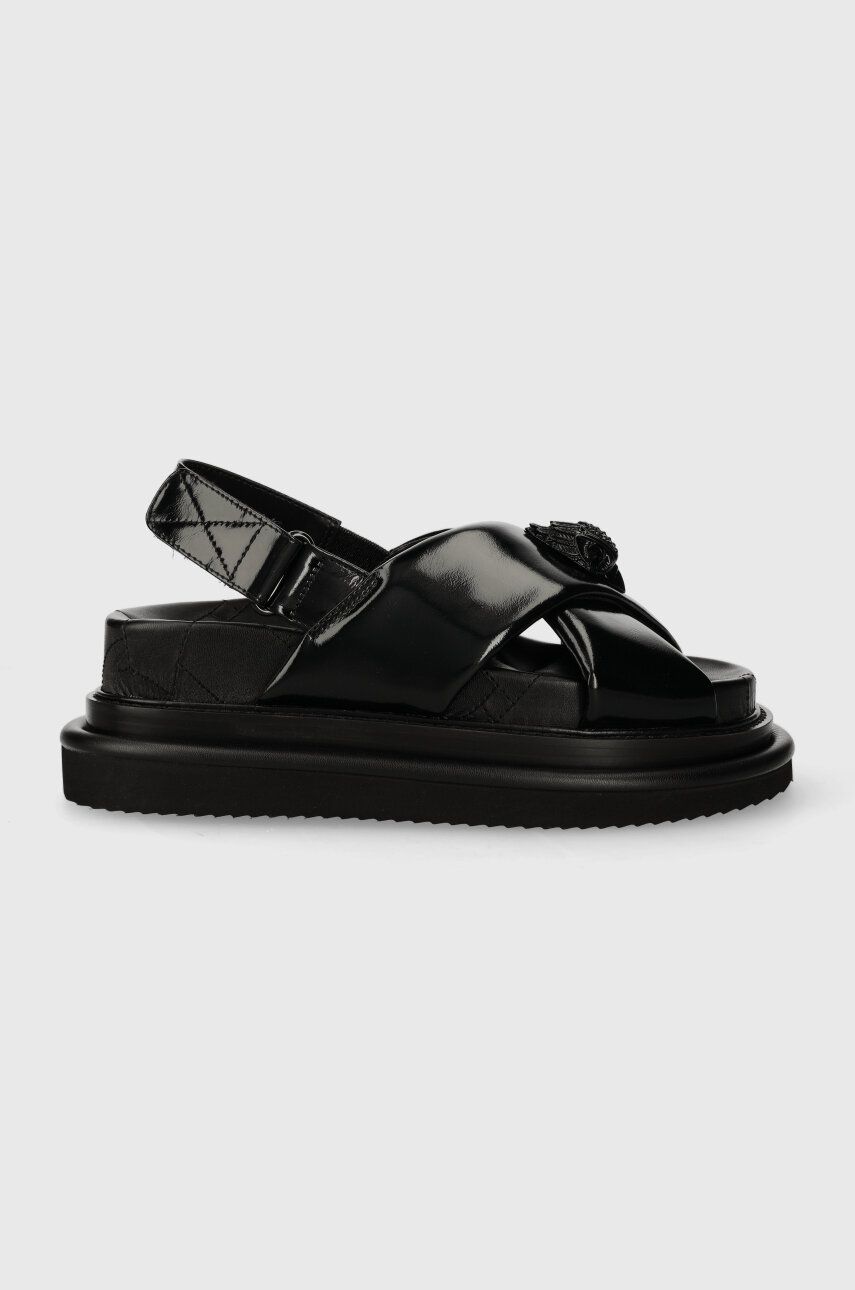 Kurt Geiger London sandale de piele Orson Cross Strap Sandal femei, culoarea negru, cu platformă 9992241109