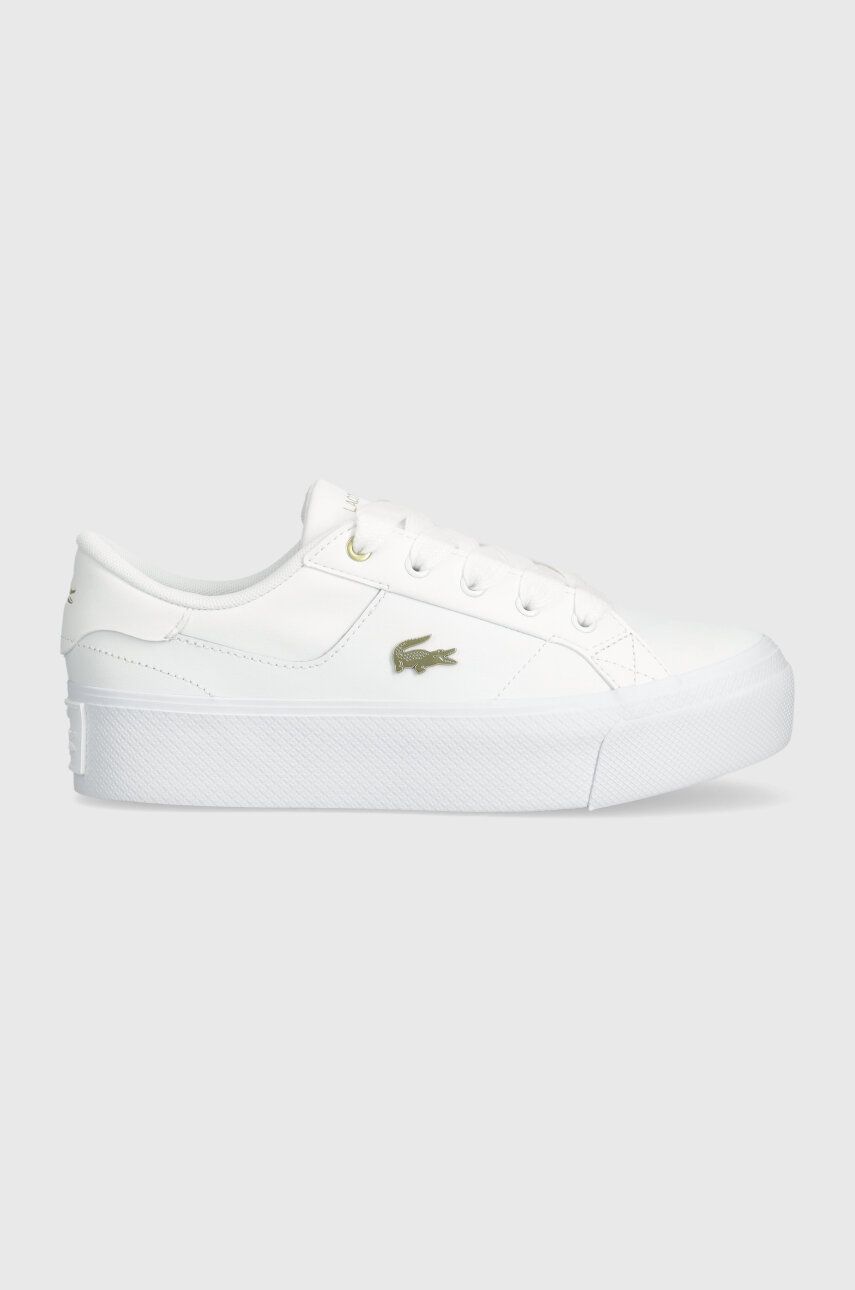 Lacoste sneakers Ziane Platform Logo Leather culoarea alb, 47CFA0005