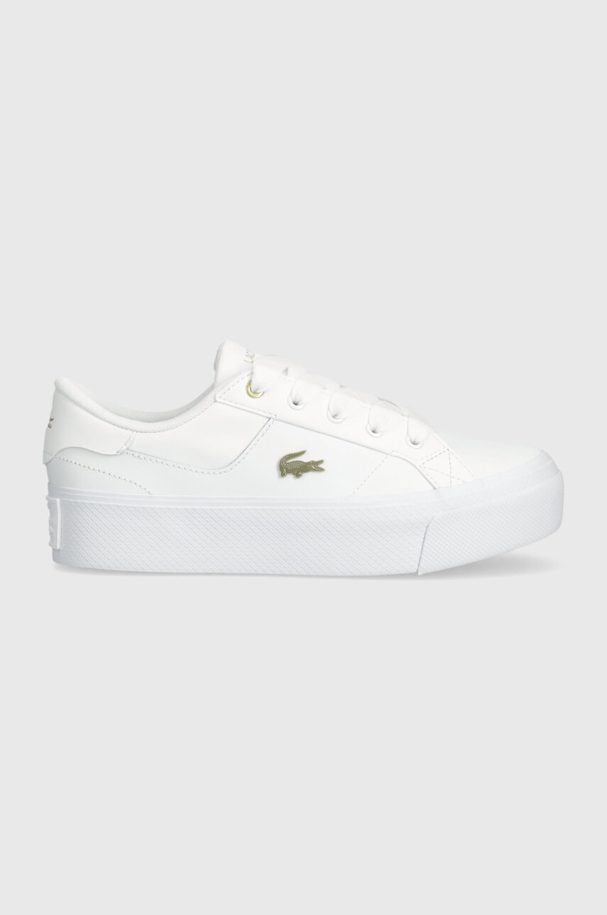 Lacoste sneakers Ziane Platform Logo Leather culoarea alb, 47CFA0005
