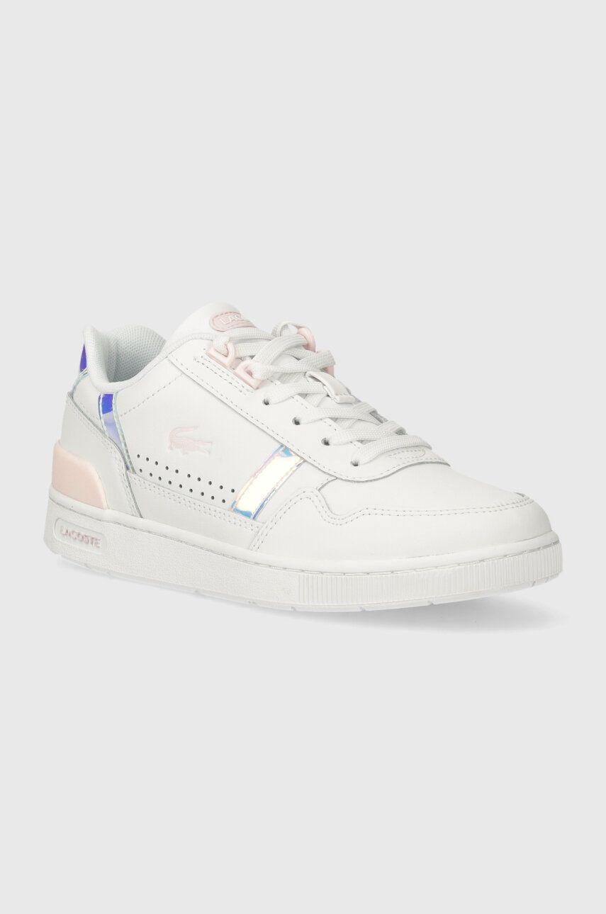 Lacoste sneakers din piele T-Clip Pastel Accent Leather culoarea alb, 47SFA0061