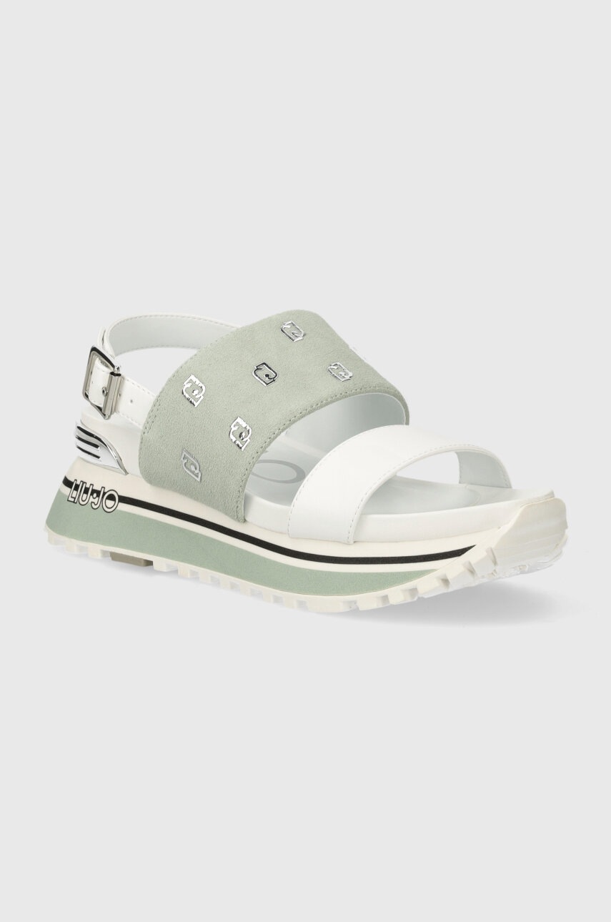 Levně Sandály Liu Jo MAXI WONDER SANDAL8 dámské, tyrkysová barva, na platformě, BA4109PX310S3160