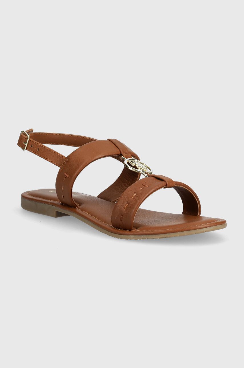 U.S. Polo Assn. sandale de piele LINDA femei, culoarea maro, LINDA005W 4L1