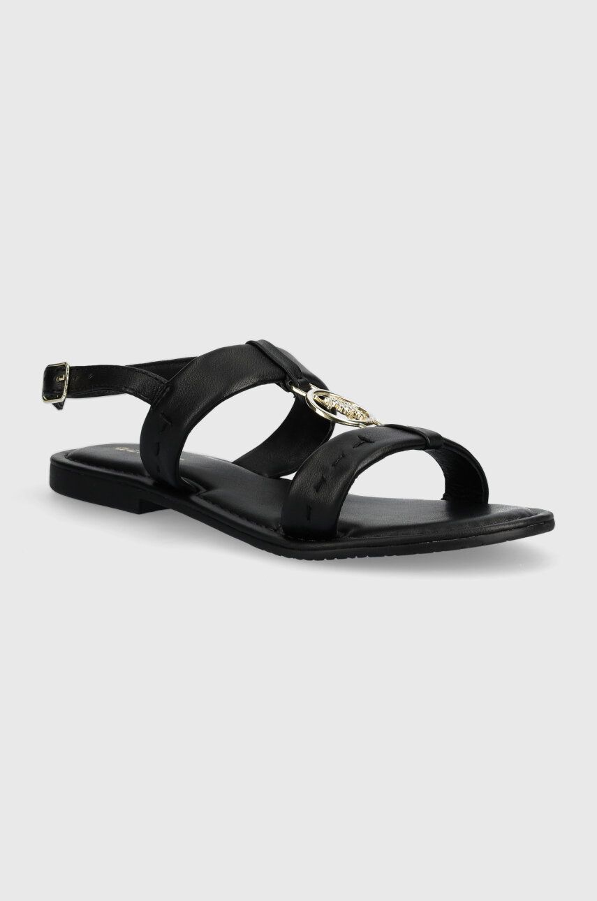 U.S. Polo Assn. sandale de piele LINDA femei, culoarea negru, LINDA005W 4L1