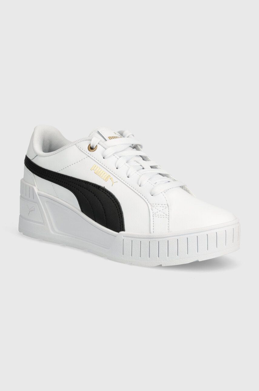 Puma sneakers din piele Karmen Wedge culoarea alb, 390985