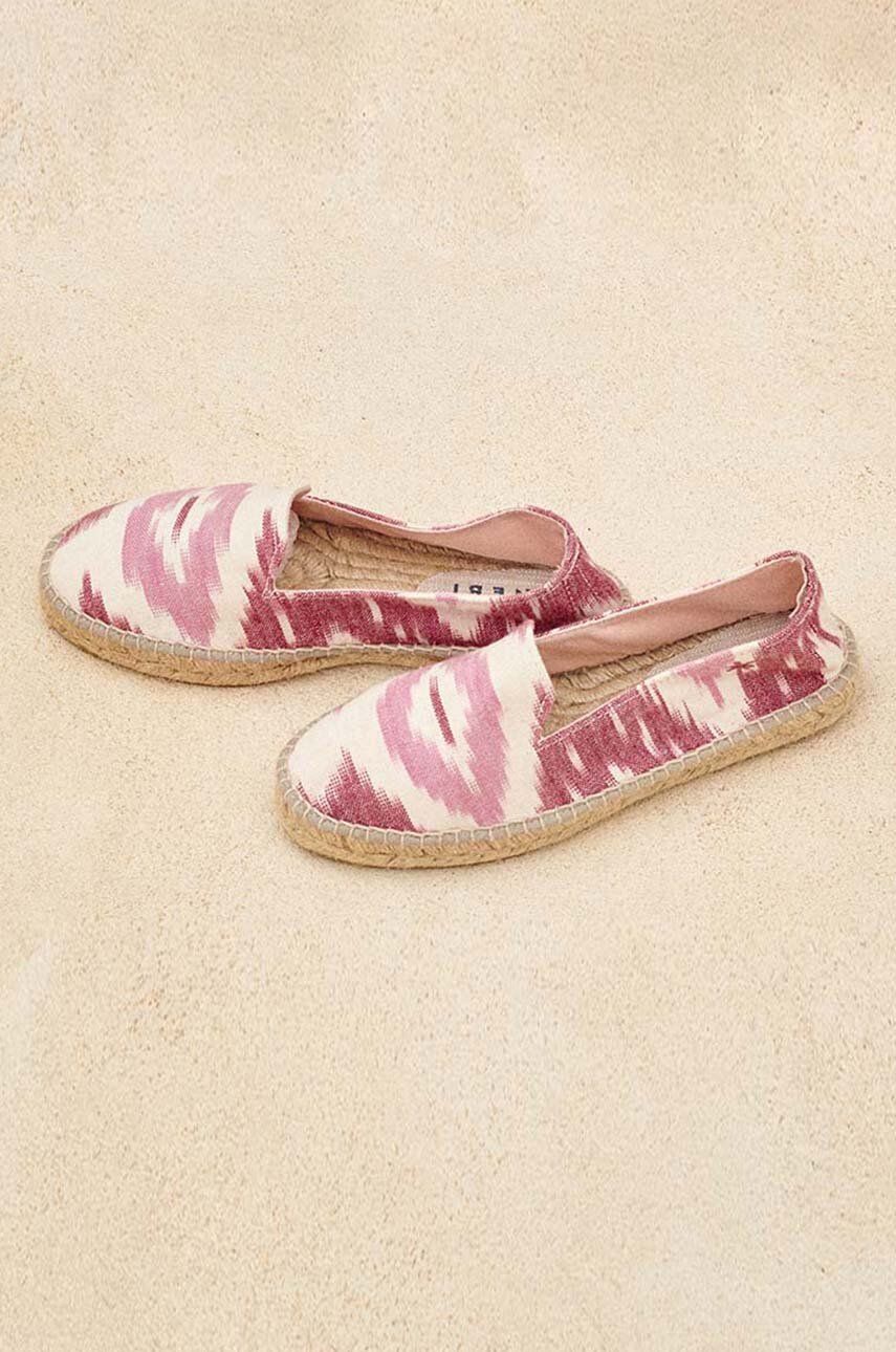 Manebi espadrile Tulum Flat Espadrilles culoarea roz, G 1.7 N0