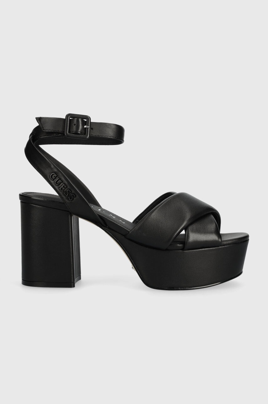 

Кожени сандали Guess SHANNY в черно FLJSNN LEA03, Черен