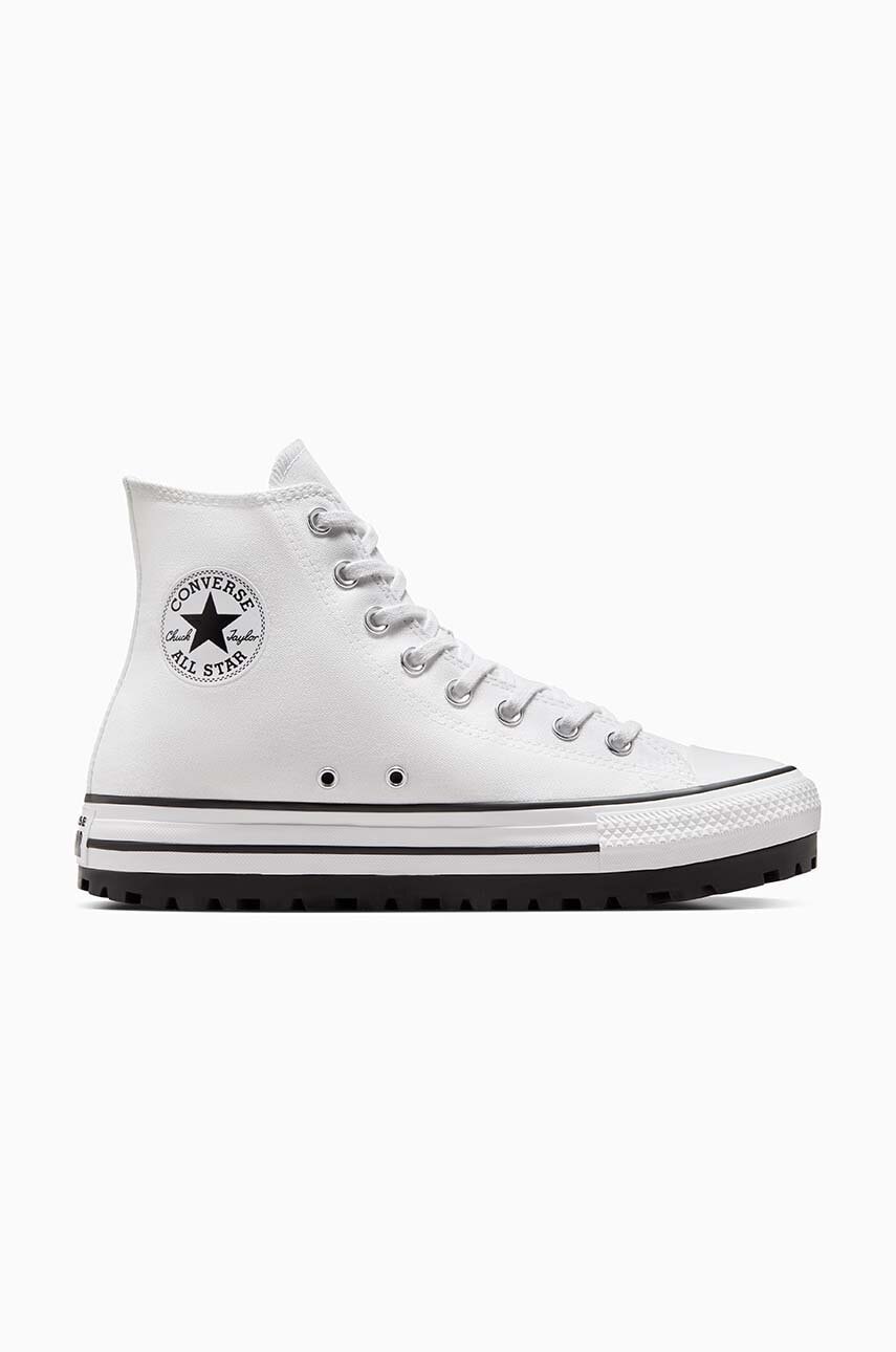 Converse tenisi Chuck Taylor All Star City Trek femei, culoarea alb, A06775C