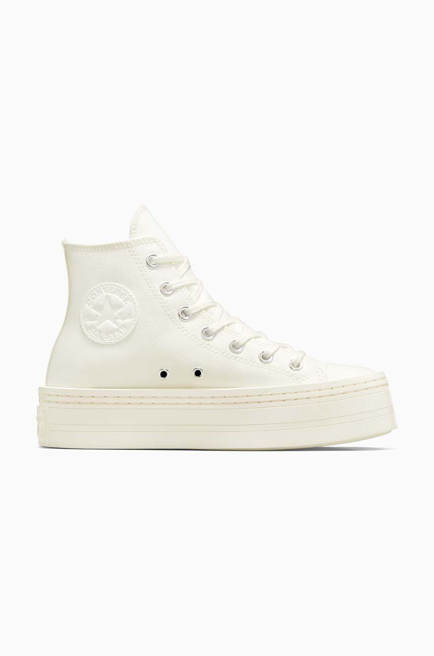 Converse tenisi Chuck Taylor All Star Modern Lift femei, culoarea alb, A06140C