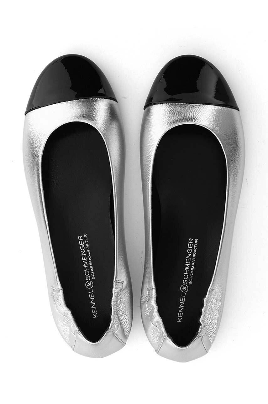 Δερμάτινες μπαλαρίνες Kennel & Schmenger Billy χρώμα: ασημί, 31-14040 φωτογραφία