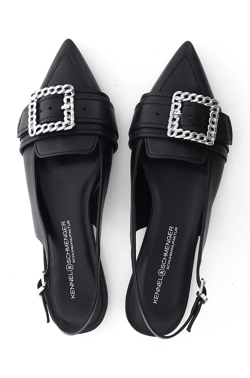 Δερμάτινες μπαλαρίνες Kennel & Schmenger Greta χρώμα: μαύρο, 31-12730 φωτογραφία