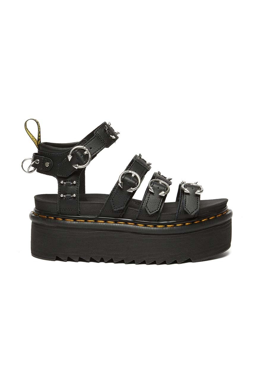 Dr. Martens sandale de piele Blaire Quad Hardware femei, culoarea negru, cu platforma, DM31533001