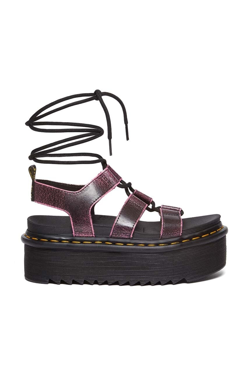 Dr. Martens sandale de piele Nartilla XL femei, culoarea roz, cu platforma, DM31540379