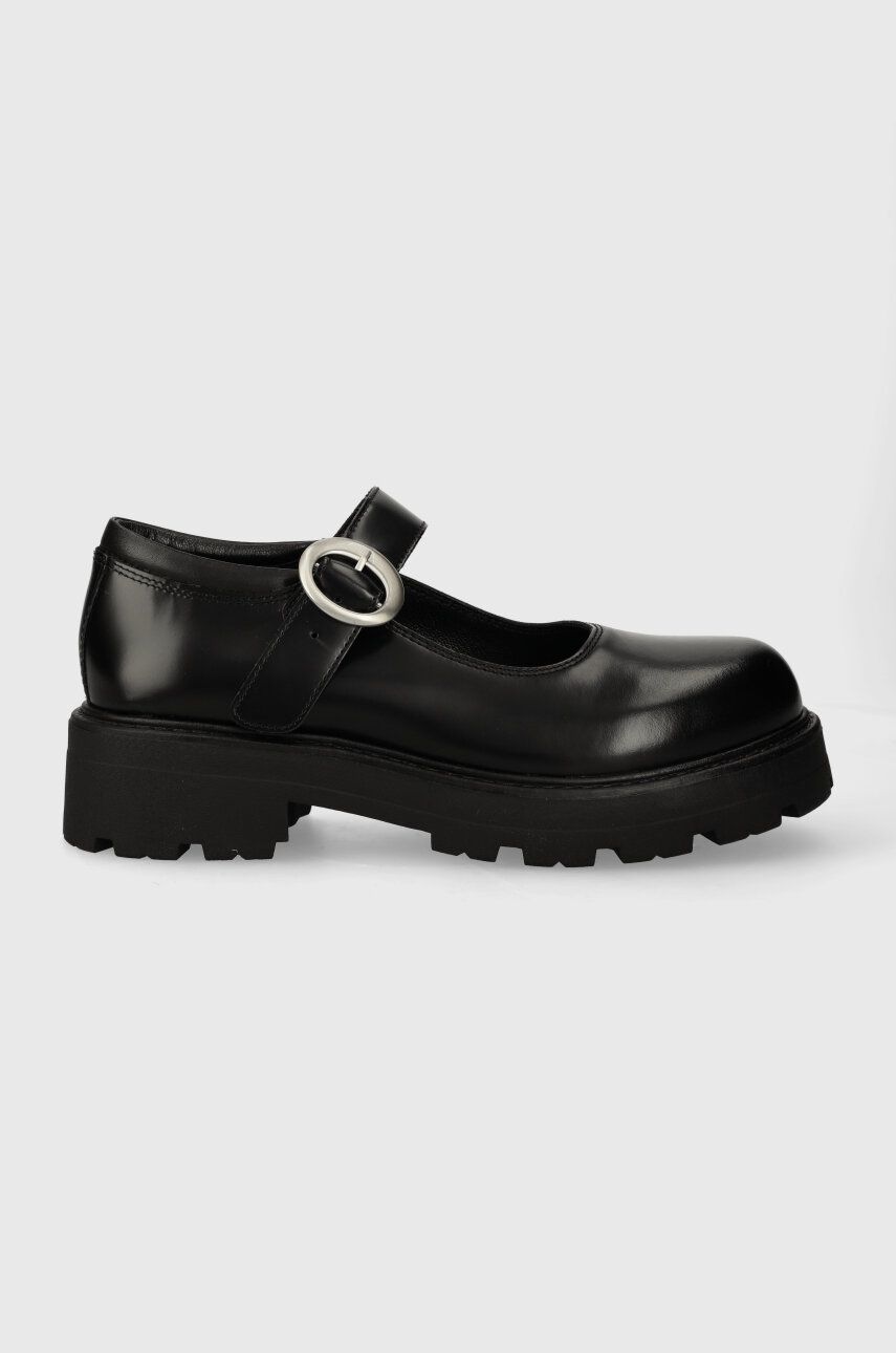 Levně Kožené polobotky Vagabond Shoemakers COSMO 2.0 dámské, černá barva, na plochém podpatku