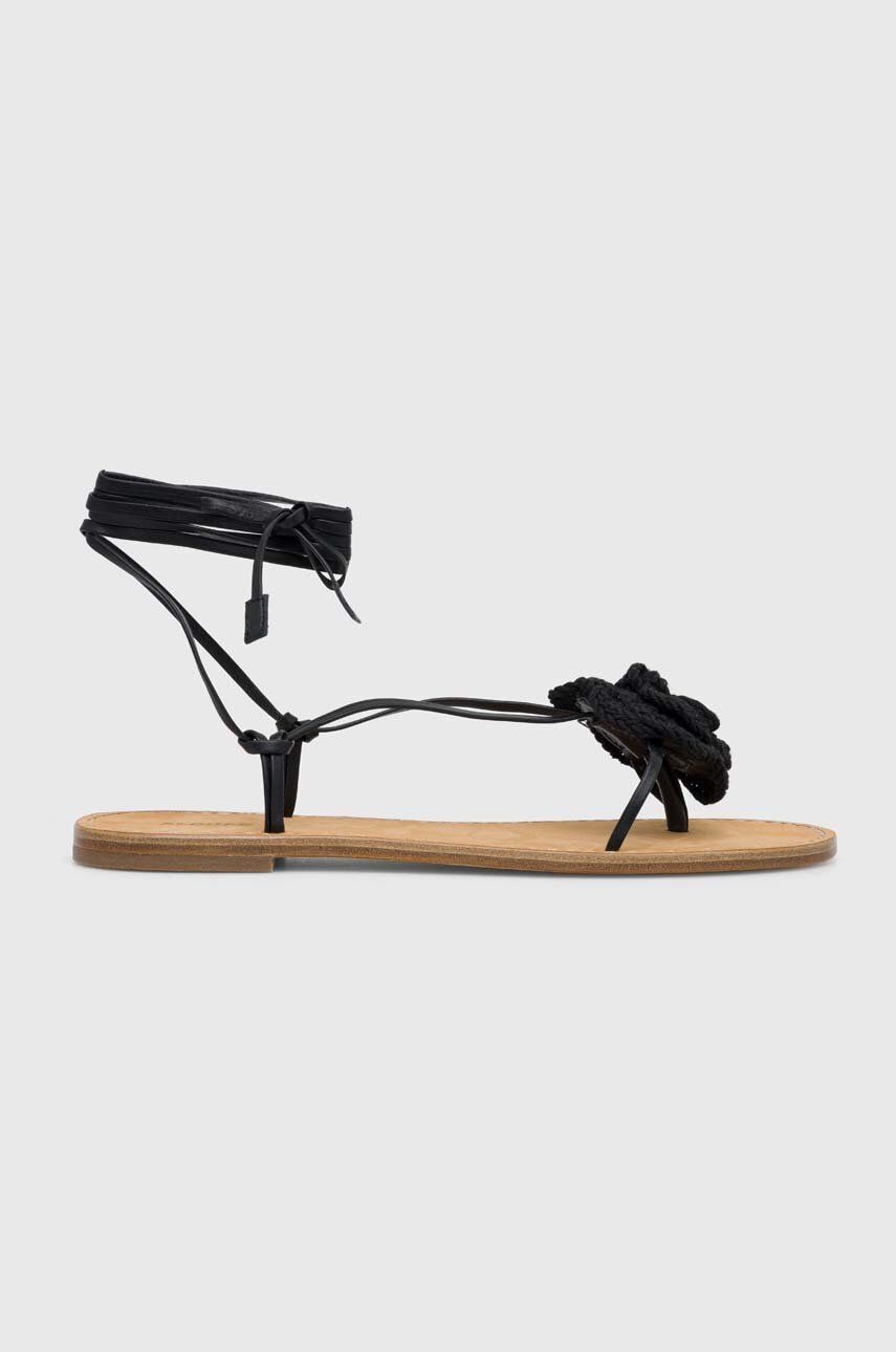 Alohas sandale de piele Jakara femei, culoarea negru, S100253.01