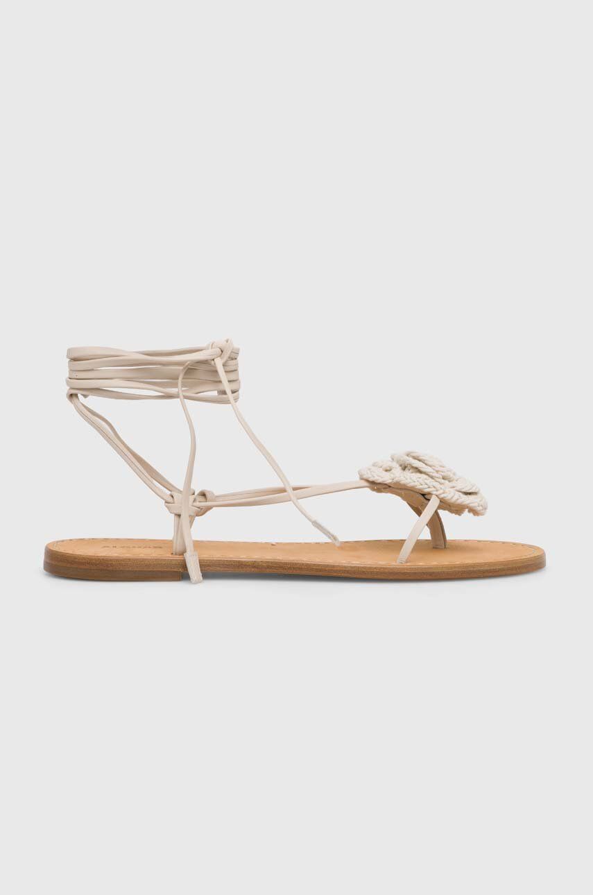 Alohas sandale de piele Jakara femei, culoarea bej, S100253.03