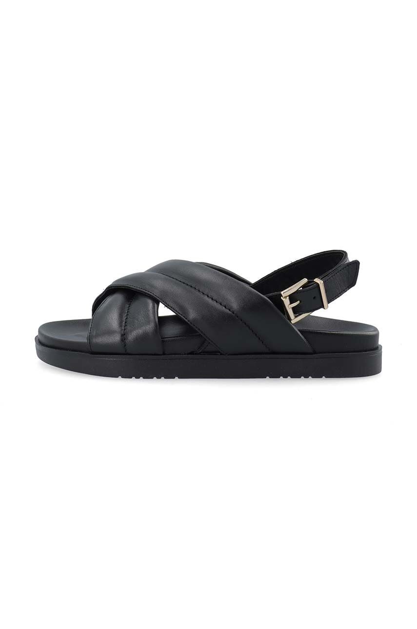Levně Kožené sandály Bianco BIASILJE dámské, černá barva, 11201355