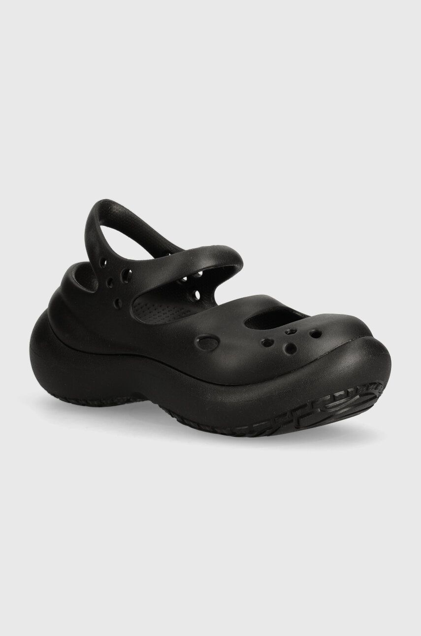 Crocs sandale Phaedra femei, culoarea negru, cu platforma, 209560