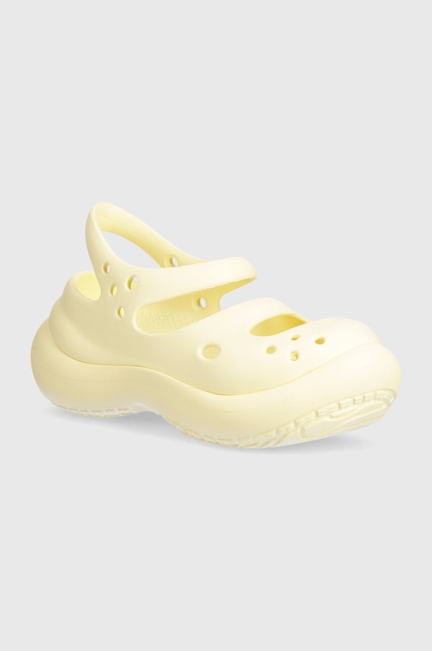 Crocs sandale Phaedra femei, culoarea bej, cu platforma, 209560