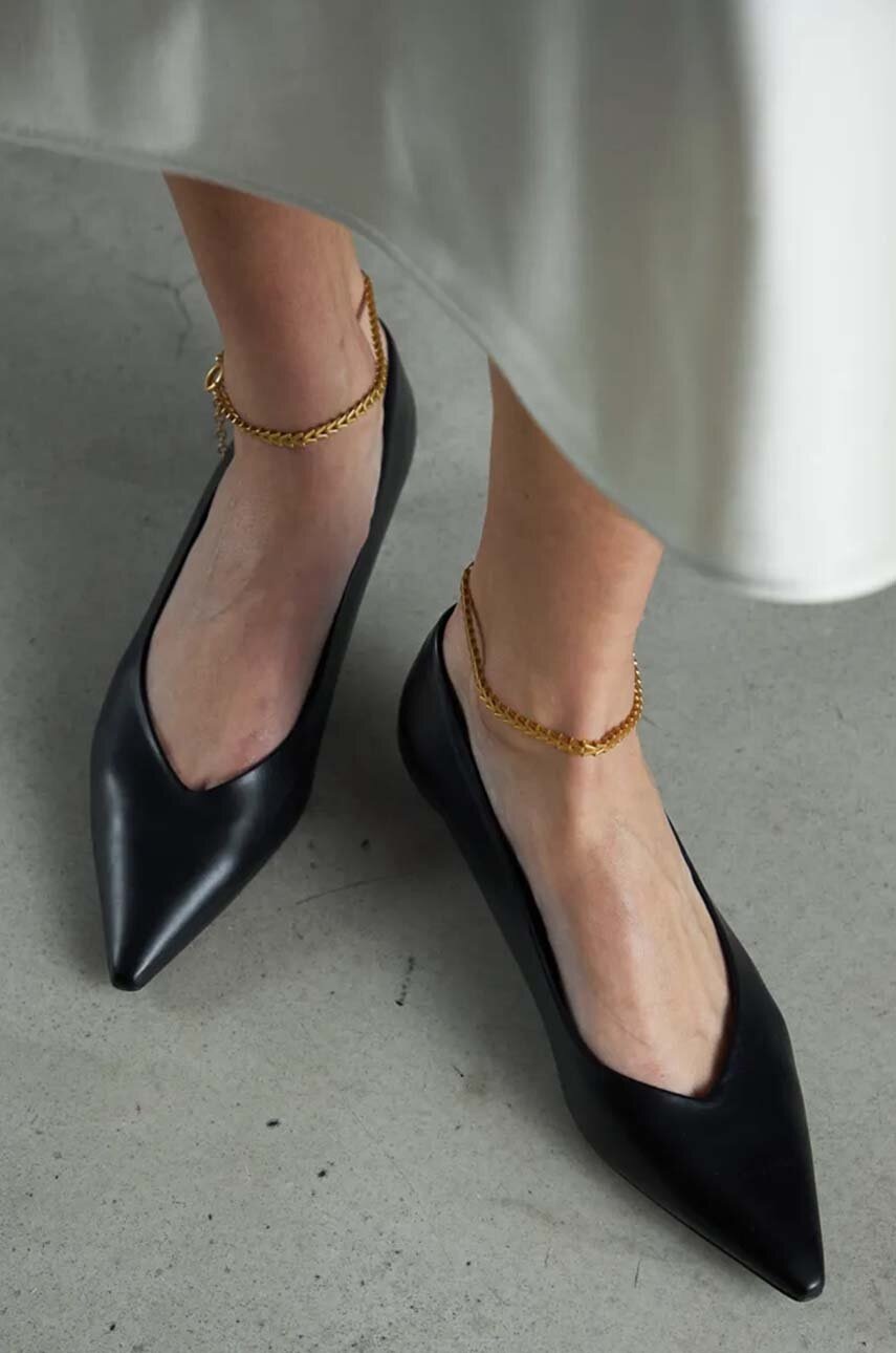 Δερμάτινες γόβες Vanda Novak Diana χρώμα: μαύρο φωτογραφία