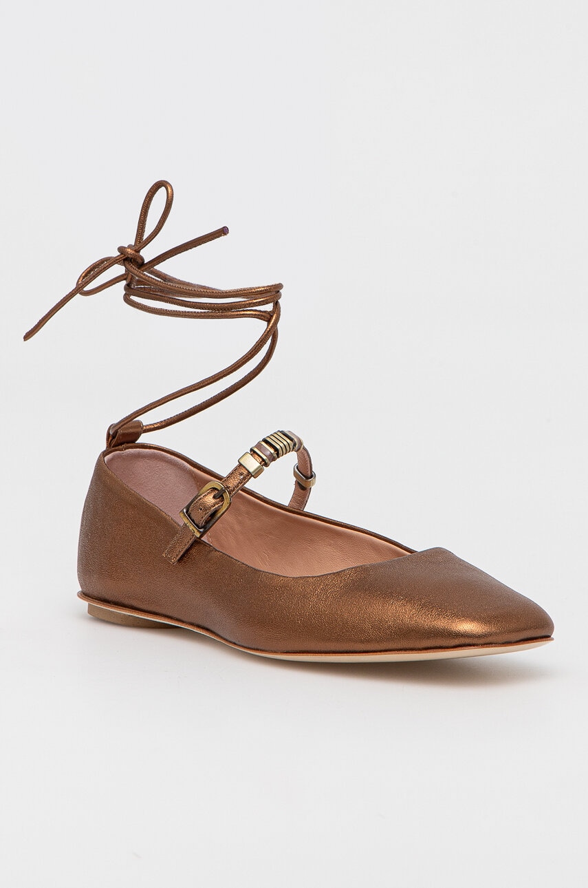 MAX&Co. balerini de piele culoarea maro, 2416521057200 MAX&Co. balerini de piele culoarea maro, 2416521057200