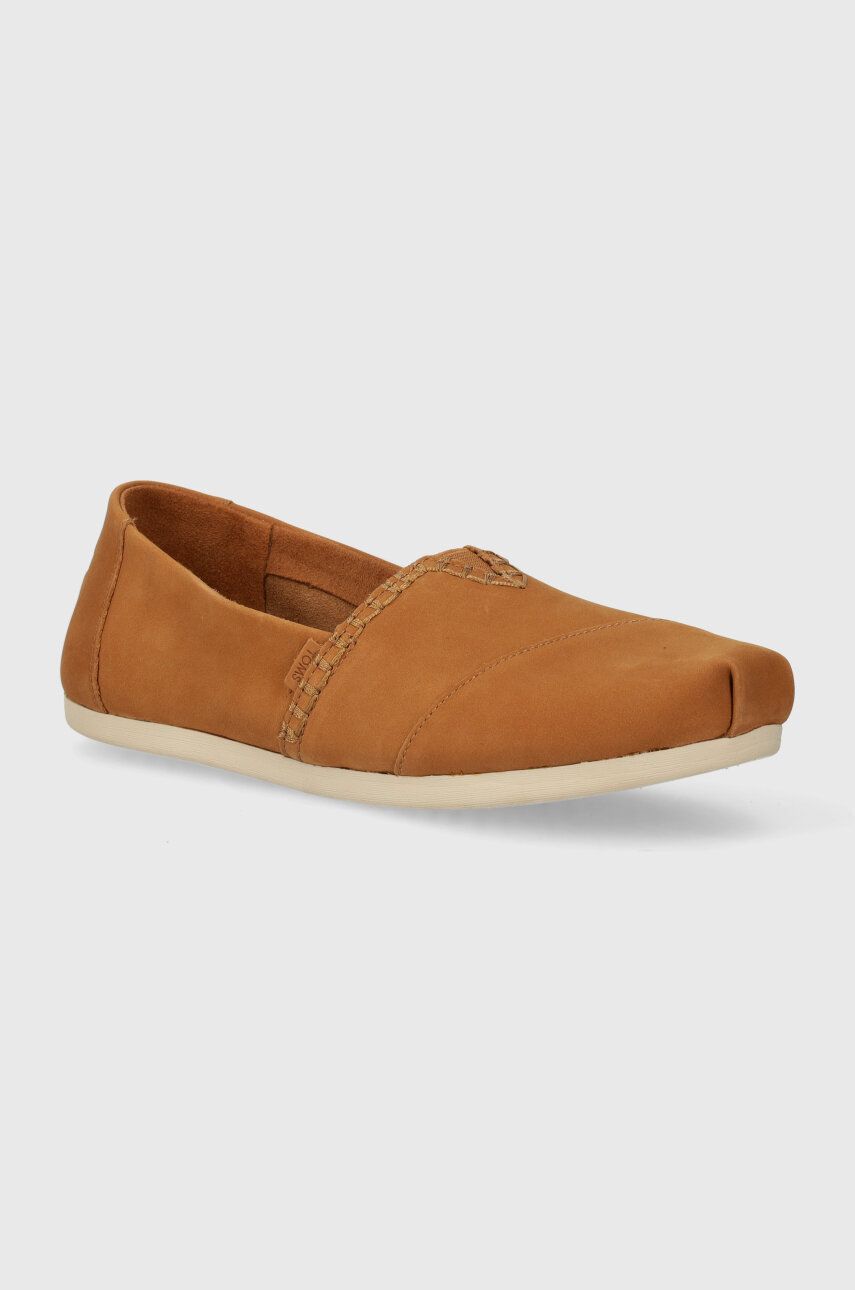 Toms espadrile din nubuc Alpargata culoarea maro, 10020670