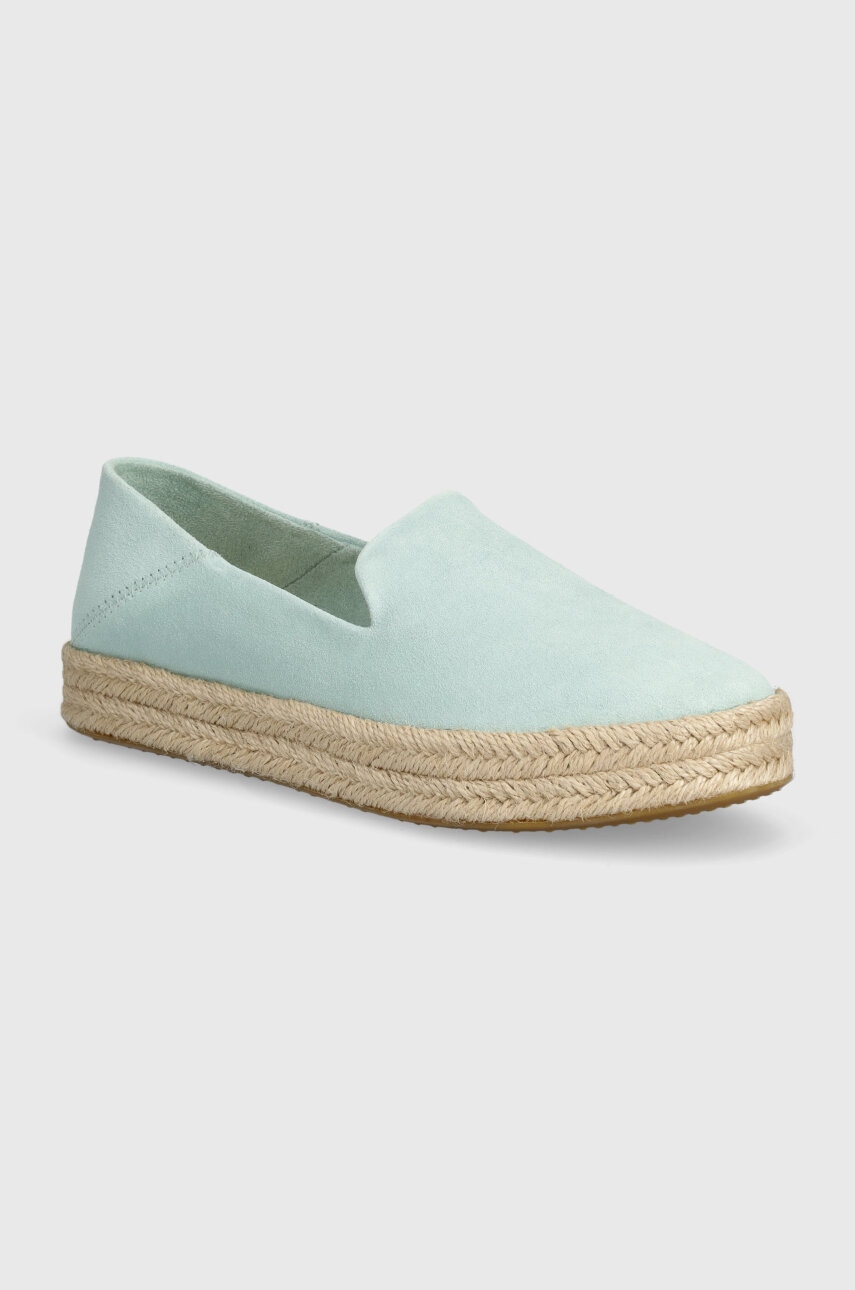 Toms espadrile din piele intoarsa Carolina culoarea turcoaz, 10020686