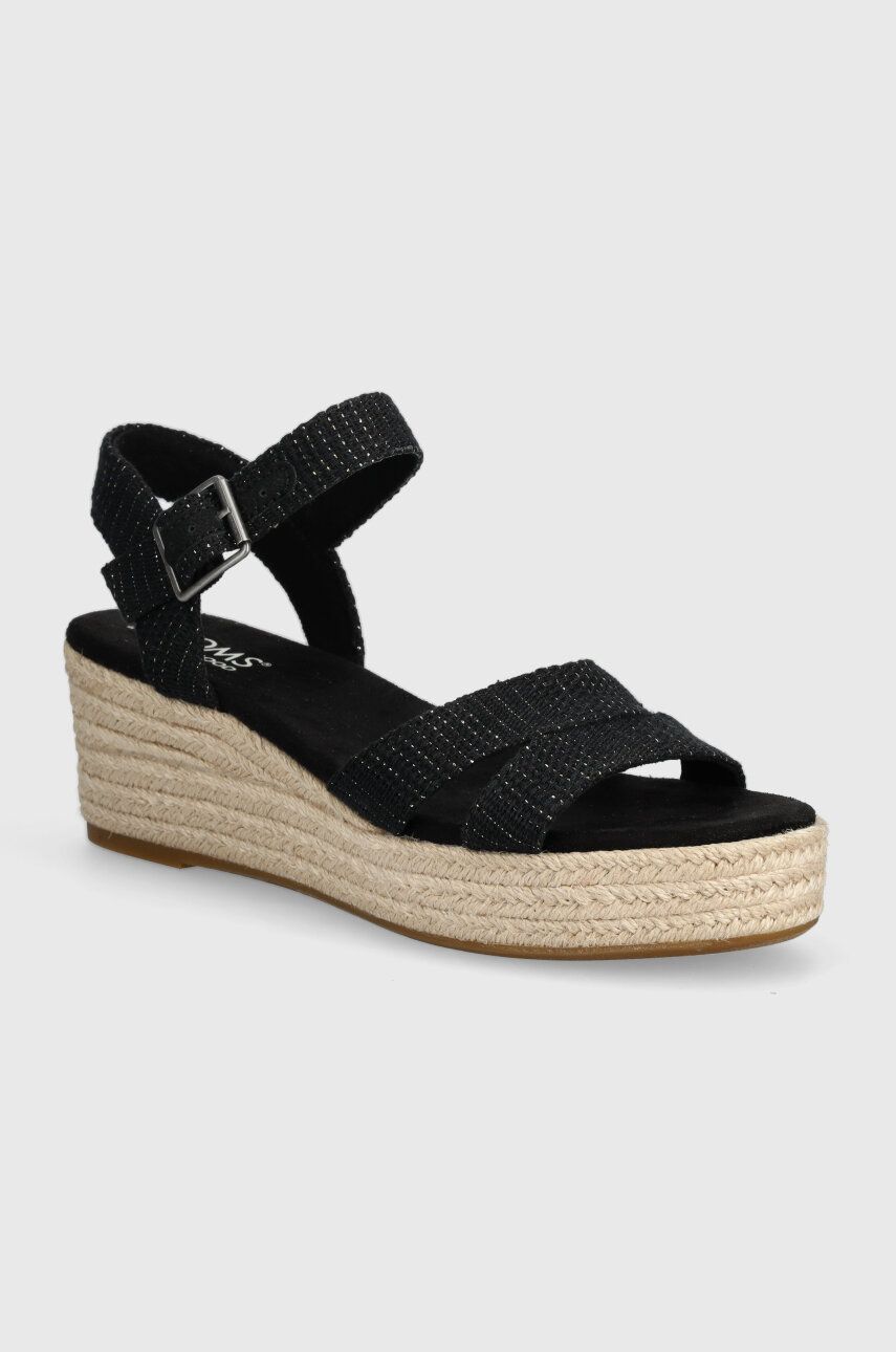 Toms espadrile Audrey culoarea negru, toc pana, 10020749