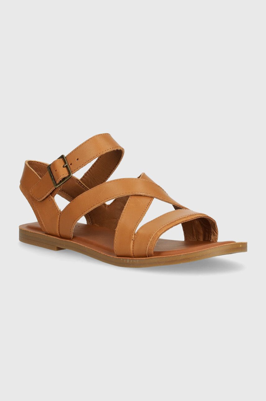 Toms sandale de piele Sloane femei, culoarea maro, 10020808