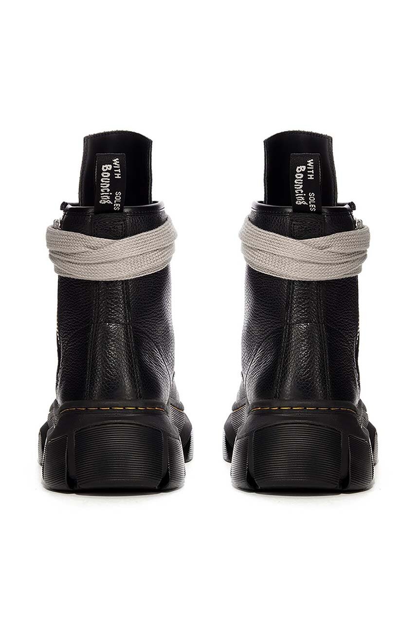 Rick Owens botki skórzane x Dr. Martens 1460 Jumbo Lace Boot damskie kolor czarny na płaskim obcasie DW01D7810