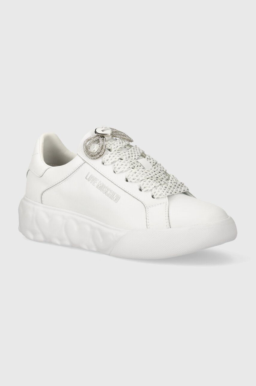 Love Moschino sneakers din piele culoarea alb, JA15554G0IIA0100