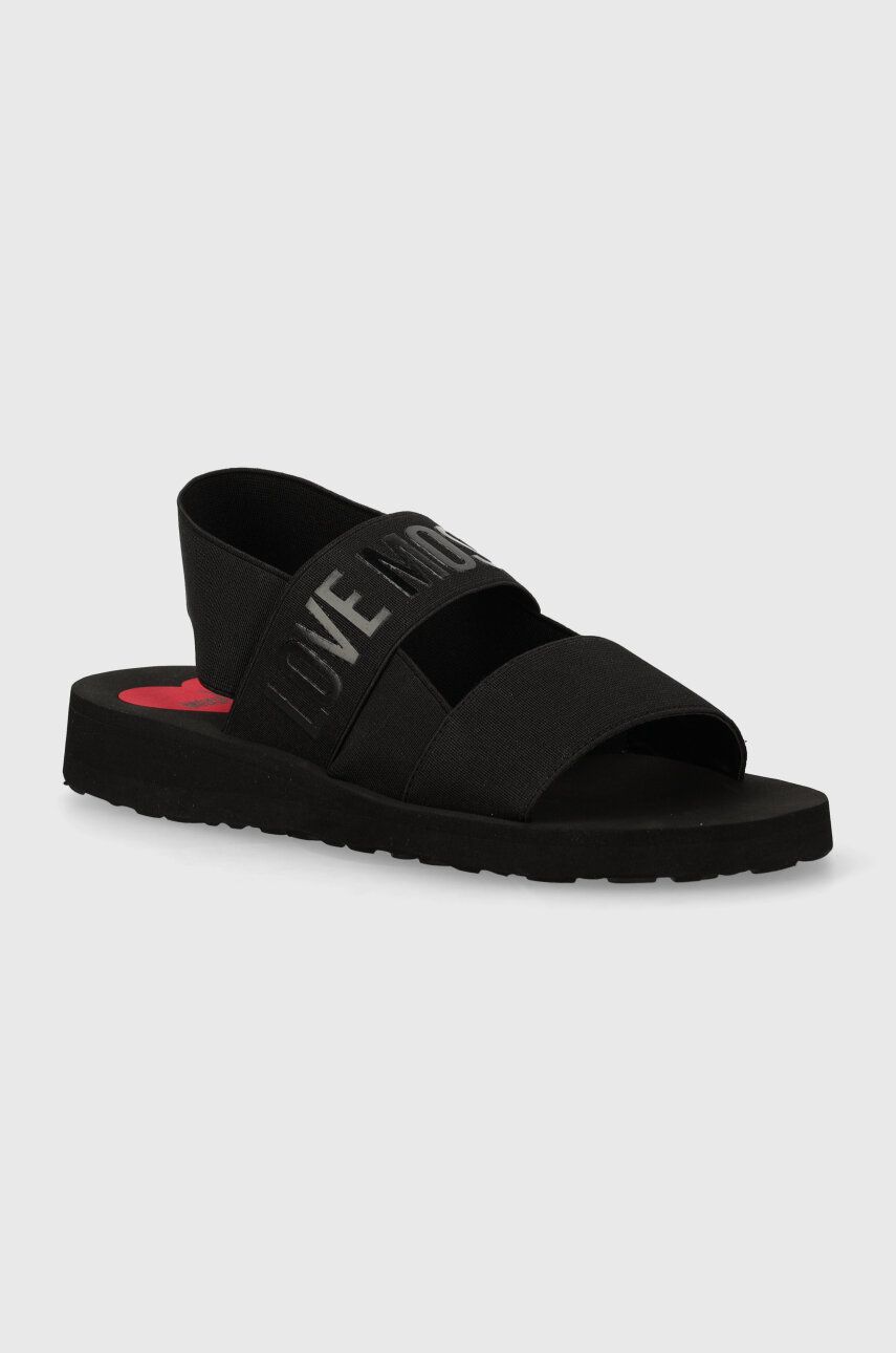 Love Moschino sandale femei, culoarea negru, JA16033G0IJN7000