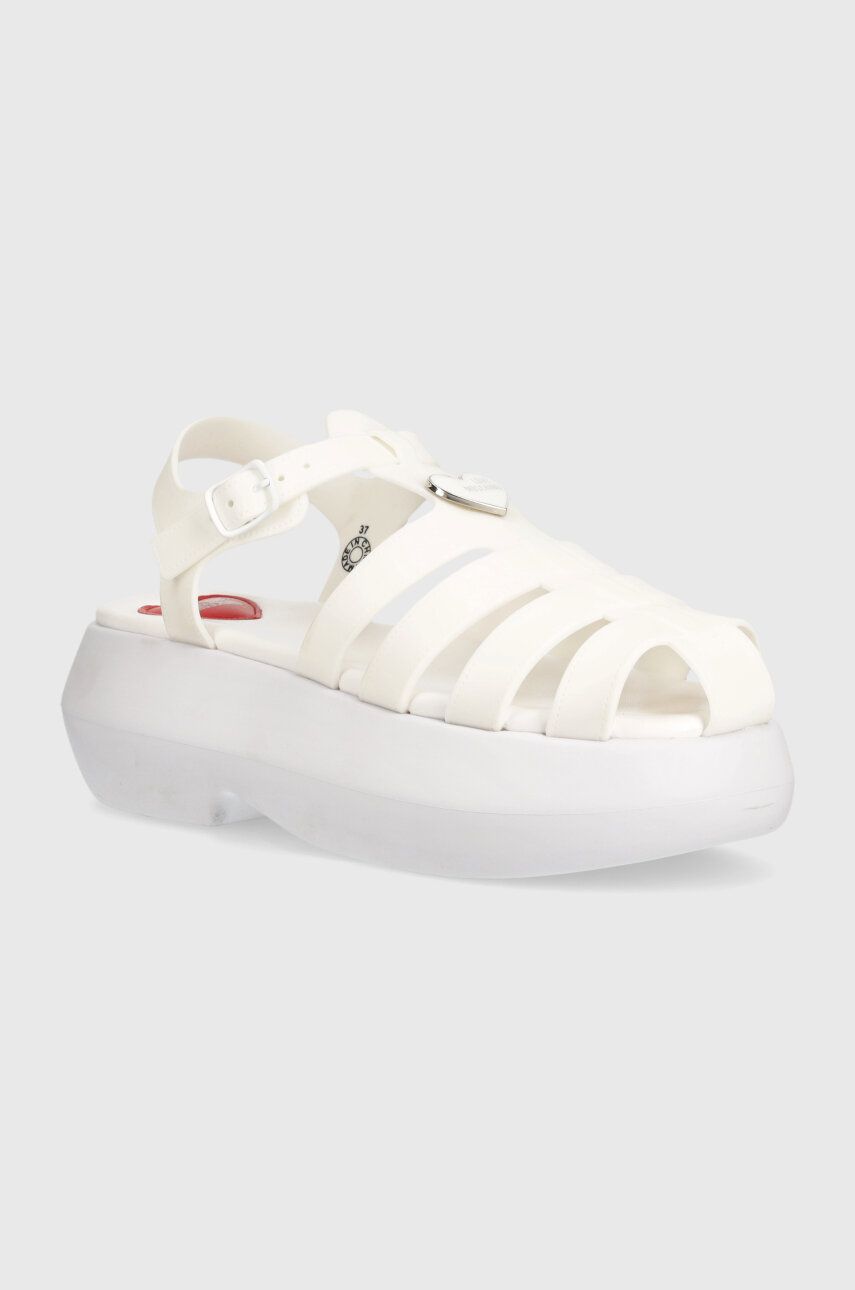 Love Moschino sandale femei, culoarea alb, cu platforma, JA16247I0II38100