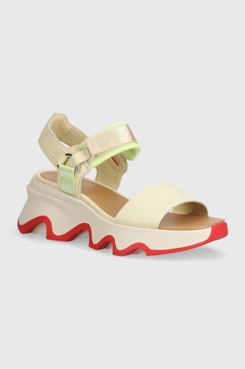 Sorel sandale KINETIC IMPACT Y-STRAP H femei, culoarea bej, cu platforma, 2030461292