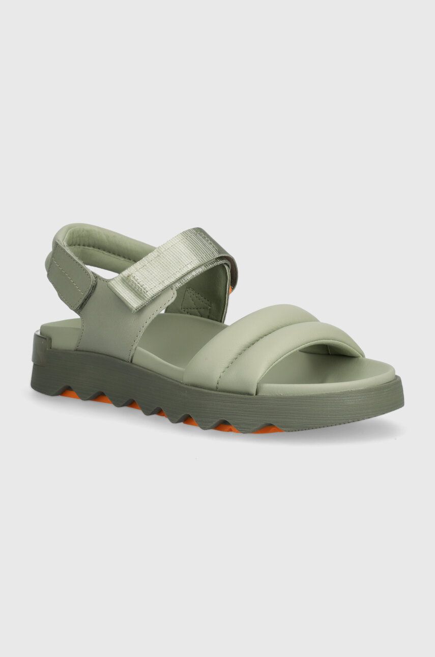 Levně Kožené sandály Sorel VIIBE SANDAL dámské, zelená barva, 2030511348