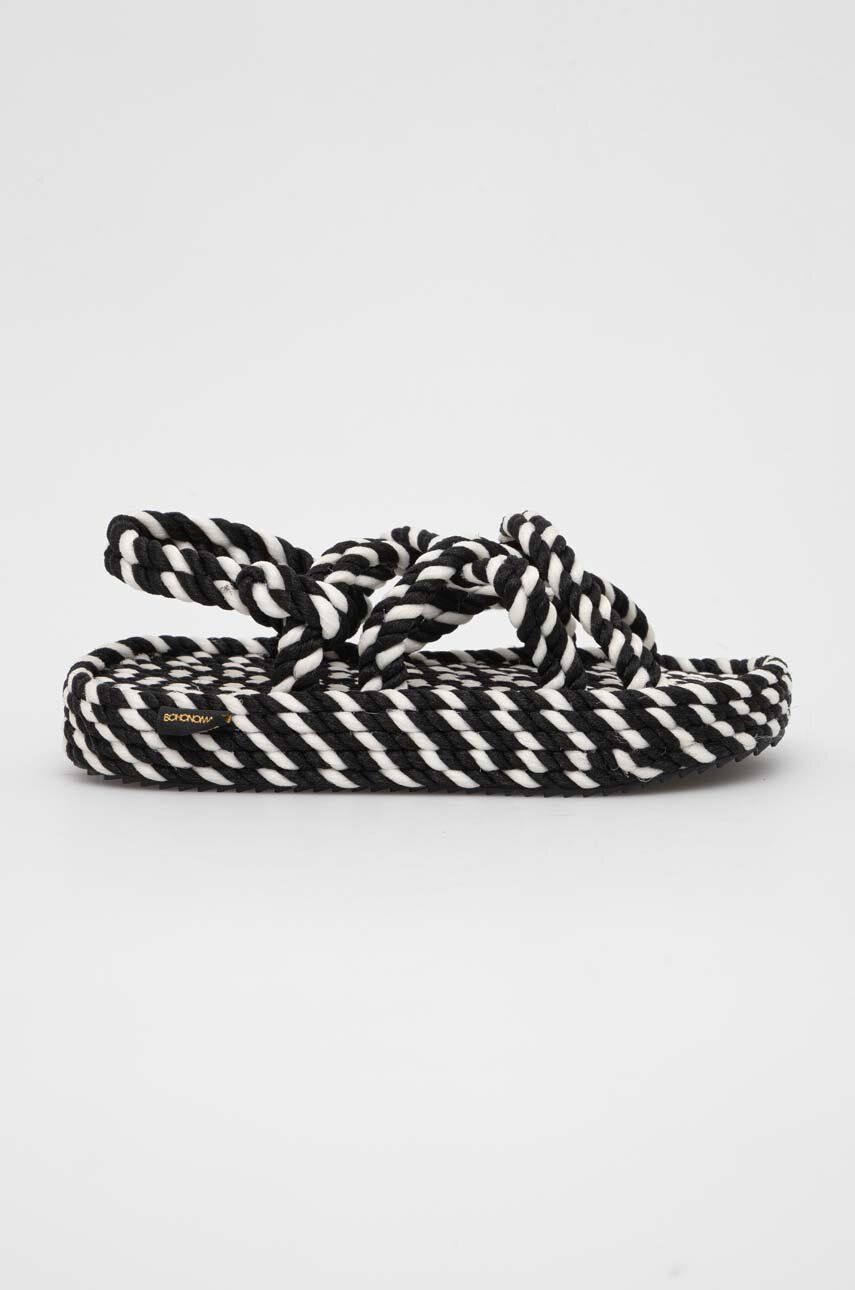 Bohonomad sandale Bodrum femei, culoarea negru, BOD.0120.PRS